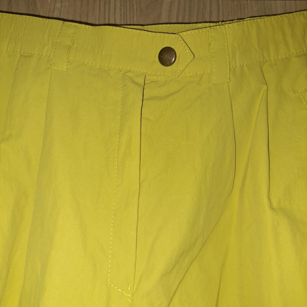 Vintage Cargo Capri Pants lime Tan Zip Pockets Relaxed Fit Women's‎ Size M - Picture 10 of 13
